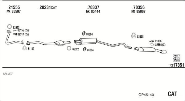 Fonos OP45140 - Система випуску ОГ autocars.com.ua