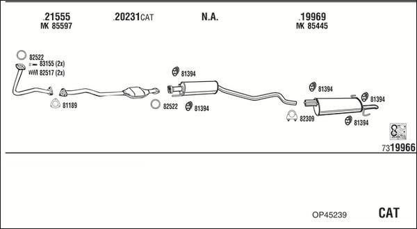 Fonos OP45239 - Система випуску ОГ autocars.com.ua