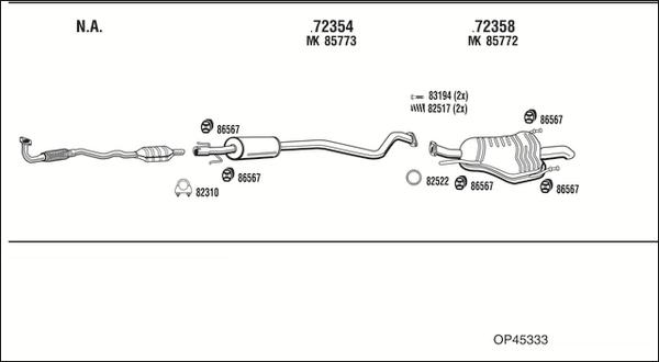 Fonos OP45333 - Система випуску ОГ autocars.com.ua