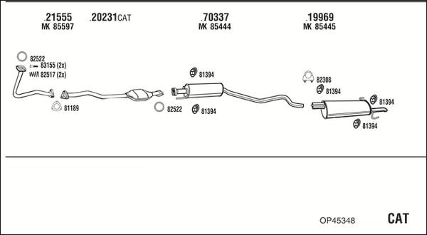 Fonos OP45348 - Система випуску ОГ autocars.com.ua