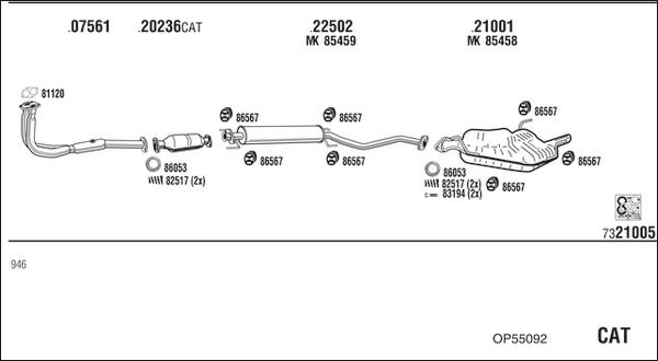 Fonos OP55092 - Система випуску ОГ autocars.com.ua