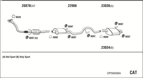 Fonos OP56008A - Система випуску ОГ autocars.com.ua