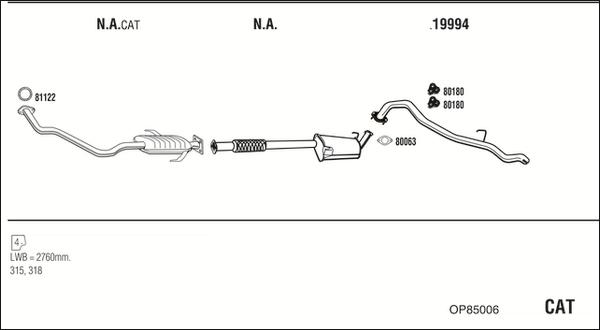 Fonos OP85006 - Система випуску ОГ autocars.com.ua