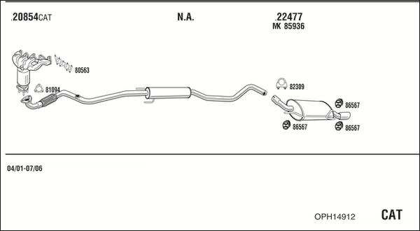 Fonos OPH14912 - Система випуску ОГ autocars.com.ua