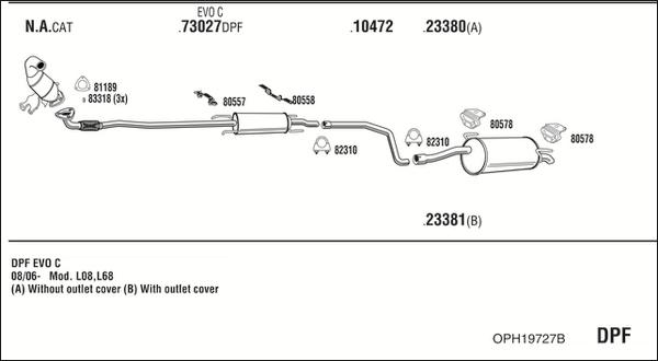 Fonos OPH19727B - Система випуску ОГ autocars.com.ua