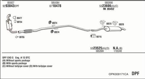 Fonos OPK009171CA - Система випуску ОГ autocars.com.ua