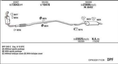 Fonos OPK009171CB - Система випуску ОГ autocars.com.ua