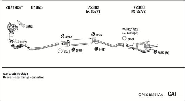 Fonos OPK015344AA - Система випуску ОГ autocars.com.ua