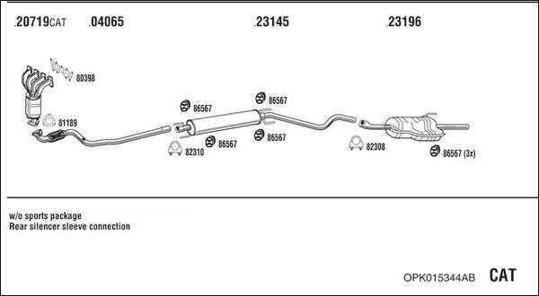 Fonos OPK015344AB - Система випуску ОГ autocars.com.ua