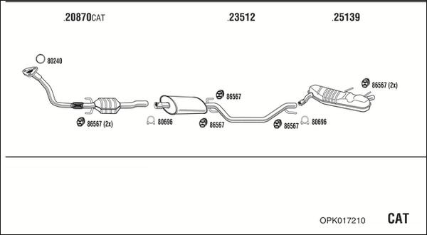 Fonos OPK017210 - Система випуску ОГ autocars.com.ua