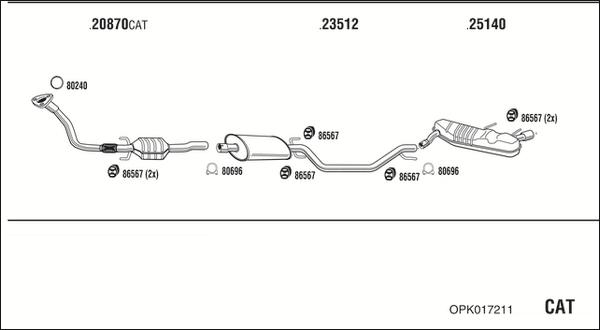 Fonos OPK017211 - Система випуску ОГ autocars.com.ua