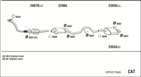 Fonos OPK017649 - Система випуску ОГ autocars.com.ua