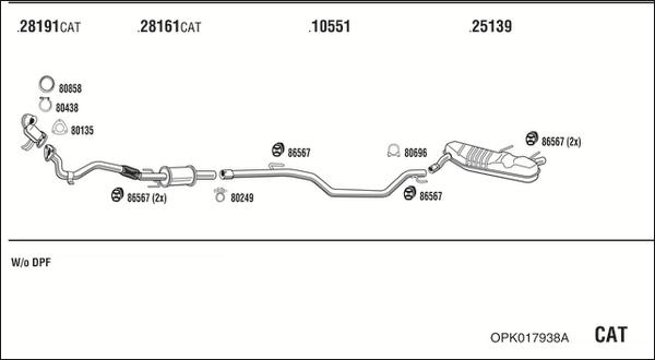 Fonos OPK017938A - Система випуску ОГ autocars.com.ua