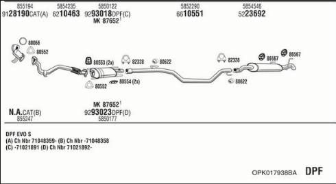 Fonos OPK017938BA - Система випуску ОГ autocars.com.ua