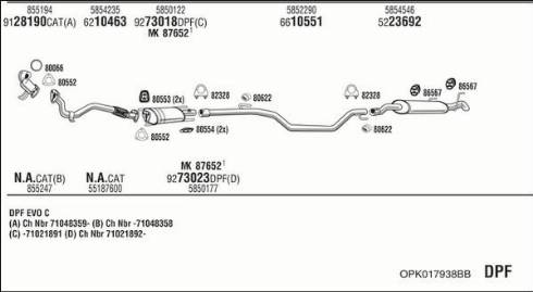 Fonos OPK017938BB - Система випуску ОГ autocars.com.ua