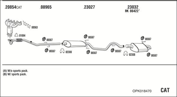 Fonos OPK018470 - Система випуску ОГ autocars.com.ua