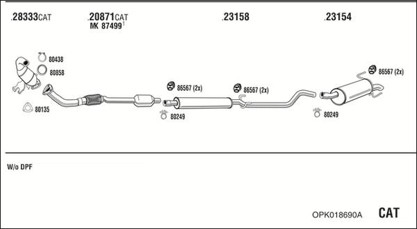 Fonos OPK018690A - Система випуску ОГ autocars.com.ua