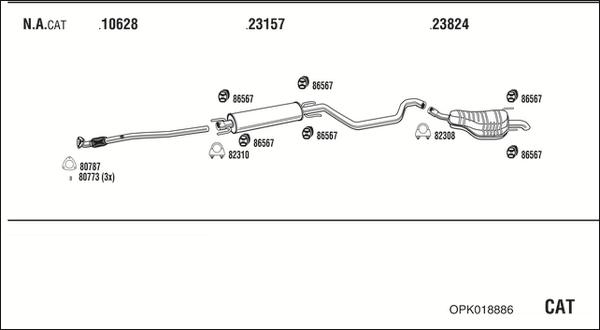 Fonos OPK018886 - Система випуску ОГ autocars.com.ua