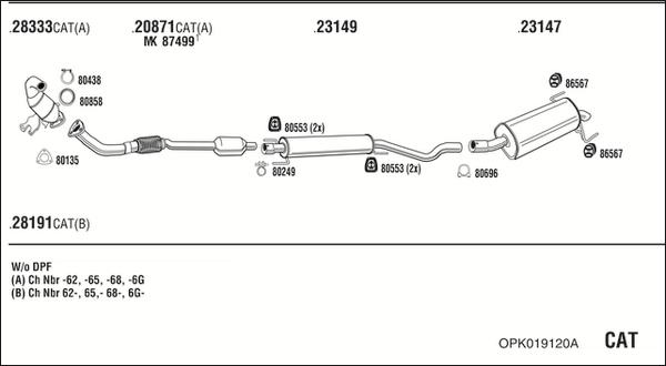 Fonos OPK019120A - Система випуску ОГ autocars.com.ua