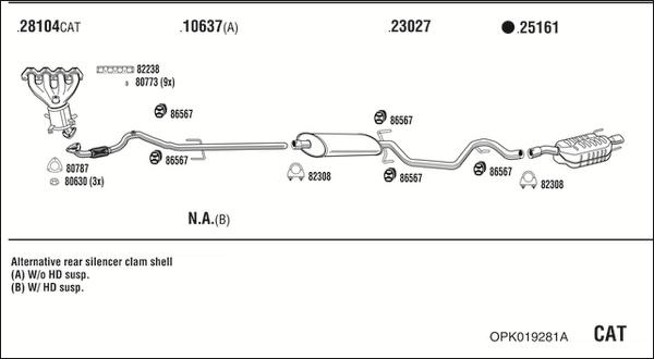 Fonos OPK019281A - Система випуску ОГ autocars.com.ua