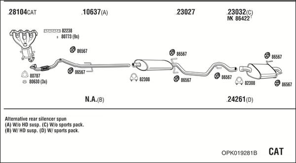 Fonos OPK019281B - Система випуску ОГ autocars.com.ua