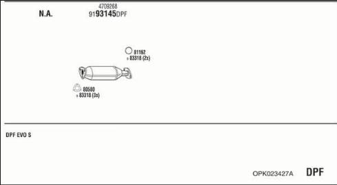 Fonos OPK023427A - Система випуску ОГ autocars.com.ua