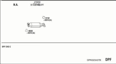 Fonos OPK023427B - Система випуску ОГ autocars.com.ua