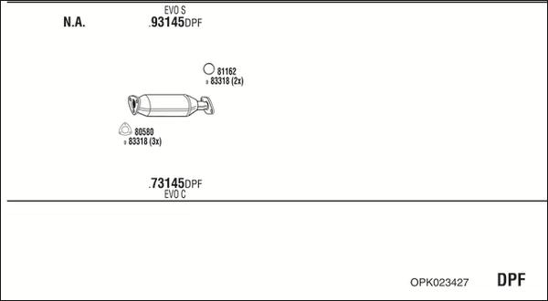 Fonos OPK023427 - Система випуску ОГ autocars.com.ua