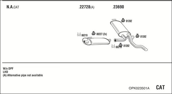 Fonos OPK023501A - Система випуску ОГ autocars.com.ua