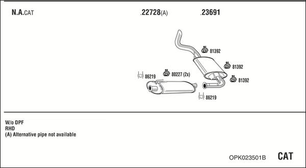 Fonos OPK023501B - Система випуску ОГ autocars.com.ua