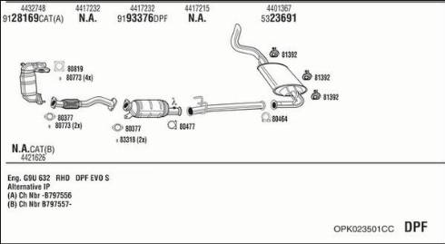 Fonos OPK023501CC - Система випуску ОГ autocars.com.ua