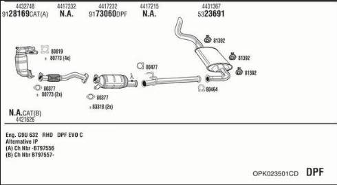 Fonos OPK023501CD - Система випуску ОГ autocars.com.ua