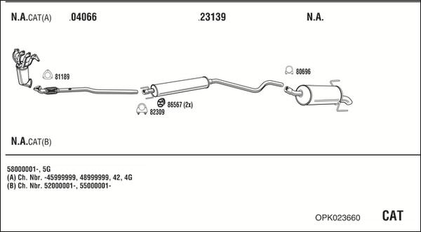 Fonos OPK023660 - Система випуску ОГ autocars.com.ua