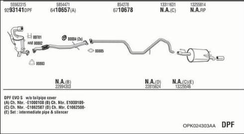 Fonos OPK024303AA - Система випуску ОГ autocars.com.ua