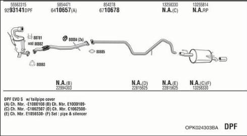 Fonos OPK024303BA - Система випуску ОГ autocars.com.ua