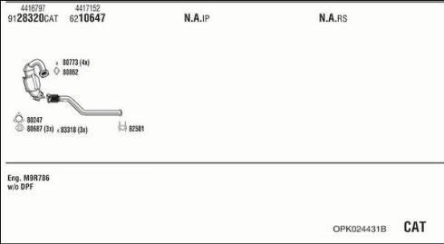 Fonos OPK024431B - Система випуску ОГ autocars.com.ua