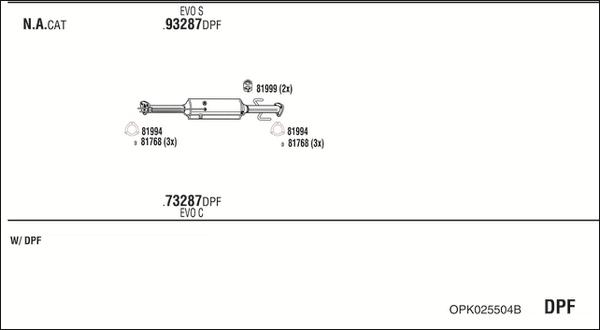 Fonos OPK025504B - Система випуску ОГ autocars.com.ua