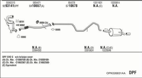 Fonos OPK026831AA - Система випуску ОГ autocars.com.ua