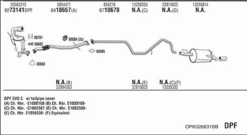 Fonos OPK026831BB - Система випуску ОГ autocars.com.ua