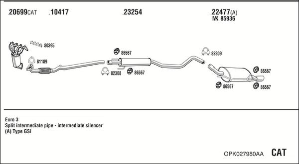 Fonos OPK027980AA - Система випуску ОГ autocars.com.ua