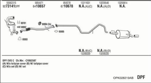 Fonos OPK028219AB - Система випуску ОГ autocars.com.ua