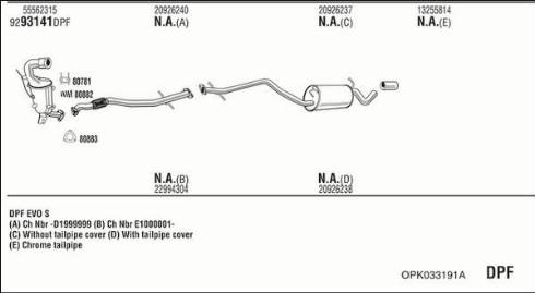 Fonos OPK033191A - Система випуску ОГ autocars.com.ua