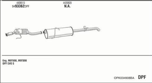 Fonos OPK034908BA - Система випуску ОГ autocars.com.ua