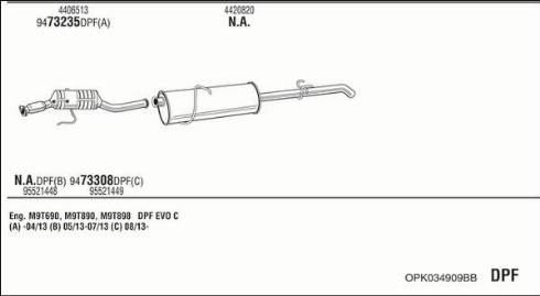 Fonos OPK034909BB - Система випуску ОГ autocars.com.ua