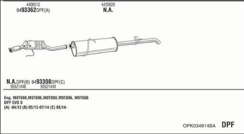 Fonos OPK034914BA - Система випуску ОГ autocars.com.ua