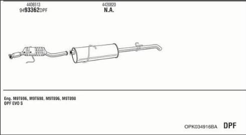 Fonos OPK034916BA - Система випуску ОГ autocars.com.ua