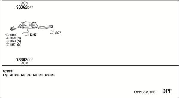 Fonos OPK034916B - Система випуску ОГ autocars.com.ua