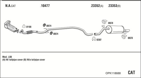 Fonos OPK118688 - Система випуску ОГ autocars.com.ua