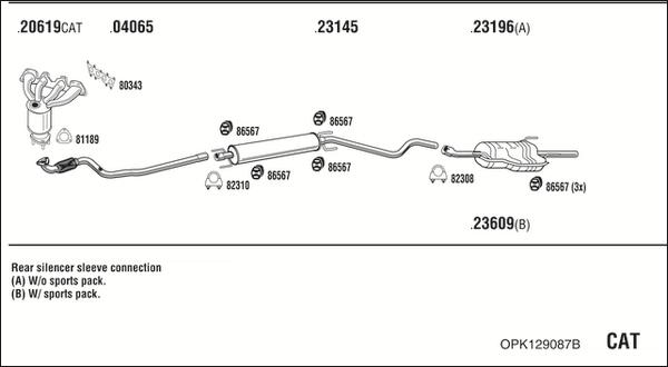 Fonos OPK129087B - Система випуску ОГ autocars.com.ua