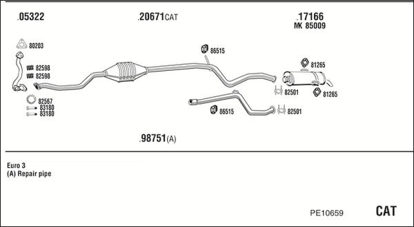 Fonos PE10659 - Система випуску ОГ autocars.com.ua